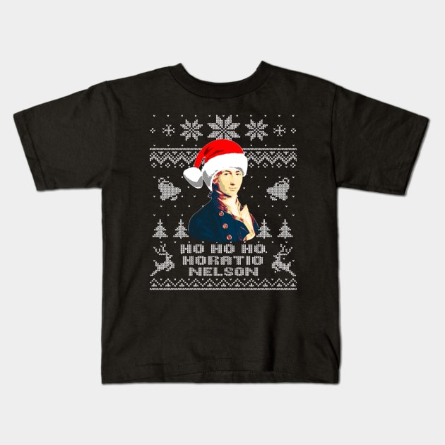 Horatio Nelson Ho Ho Ho Funny Christmas Kids T-Shirt by Nerd_art